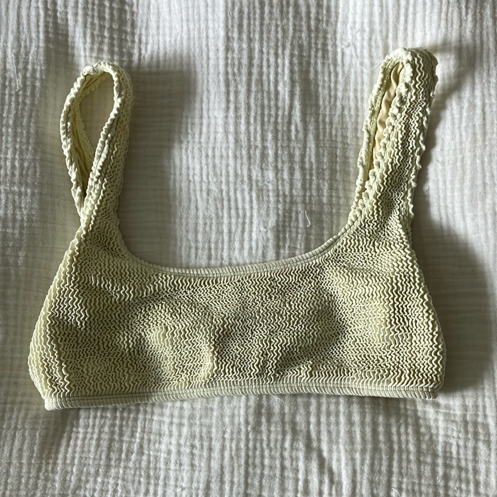 Honey Swim Luxe Top, Sz Small, in color honey yellow